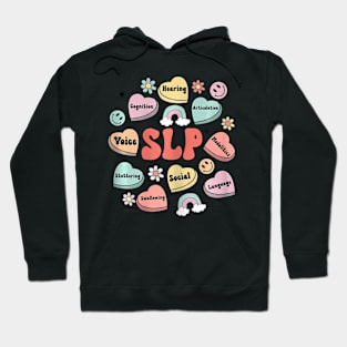 Speech Therapist SLP Valentine's Day Candy Heart Hoodie